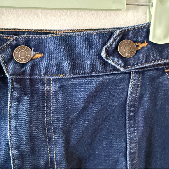 Chaps | Dark Denim Midi Skirt Front Slit High Rise | Size Large - Picture 8 of 11